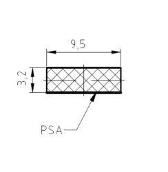 EMC 7014-0223-1  3.2x9.5mm - EMC 7014-0223-1  Laird EMC gasket  3.2x9.5mm AMRE,SCF,PSA,RL, MOQ:100m